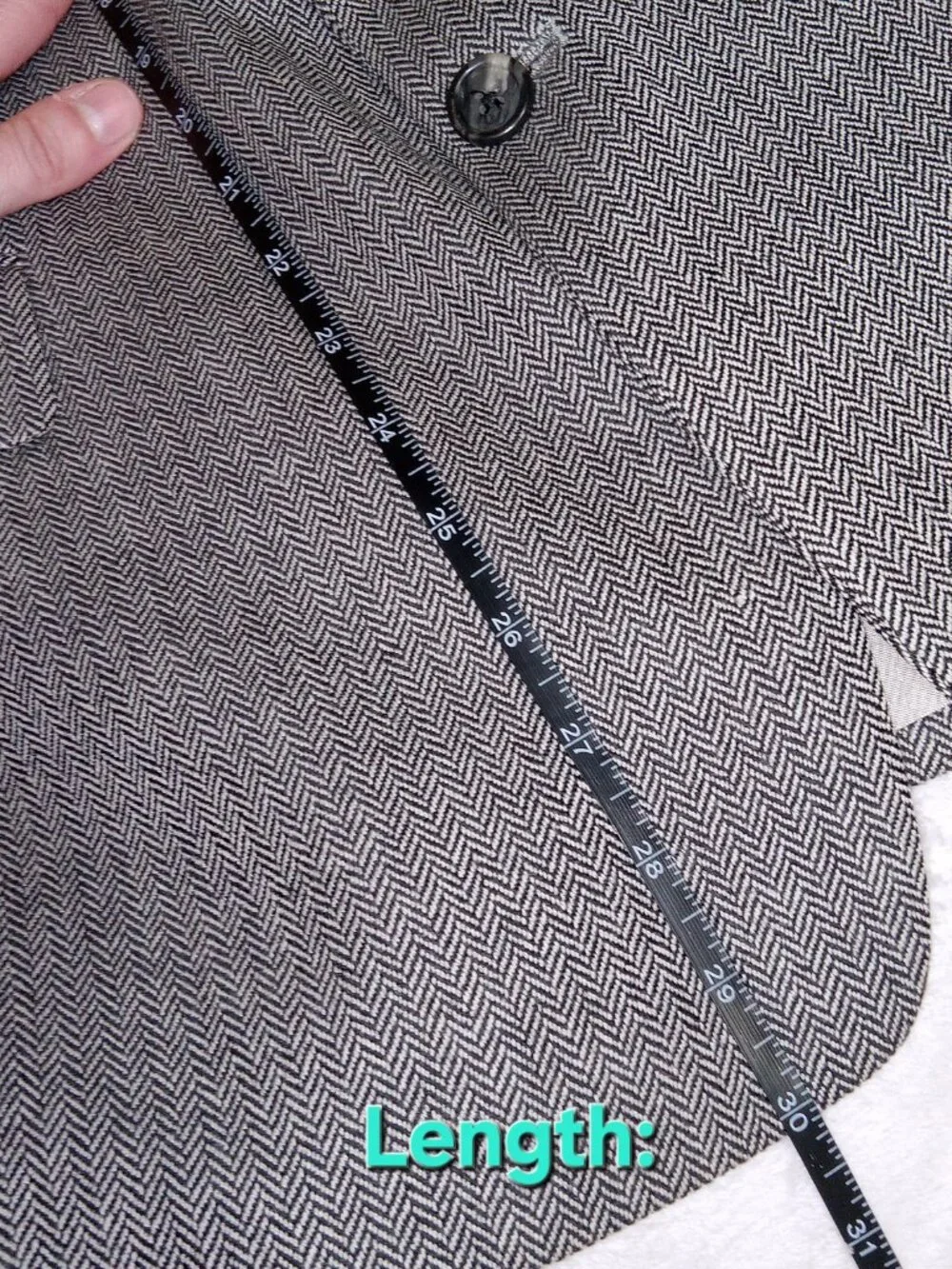 Hart Schaffner Marx Blazer 42S Gray Herringbone Wool USA Union Made Vintage